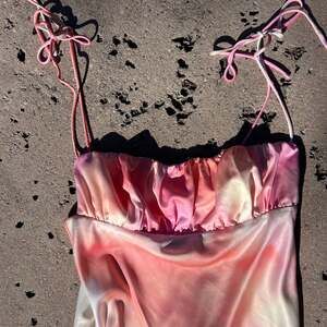 Watercolor Pink, Orange, Yellow Pastel Princess Polly Dress US 4 S